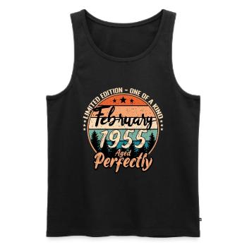 Februar 1955 Jubiläum 1955 Legenden Februar - Männer Premium Bio Tank Top - Schwarz - Vorne - Michal (187cm)