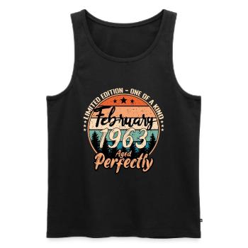 Februar 1963 Jubiläum 1963 Legenden Februar - Männer Premium Bio Tank Top - Schwarz - Vorne - Michal (187cm)