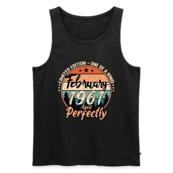 Februar 1961 Jubiläum 1961 Legenden Februar - Männer Premium Bio Tank Top - Schwarz - Vorne - Michal (187cm)