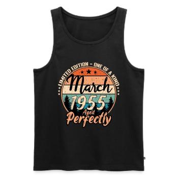 März 1955 Jubiläum 1955 Legenden März - Männer Premium Bio Tank Top - Schwarz - Vorne - Michal (187cm)