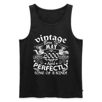 May 2000 | birthday 2000 Vintage May - Men's Premium Organic Tank Top - black - Front - Michal (187cm)