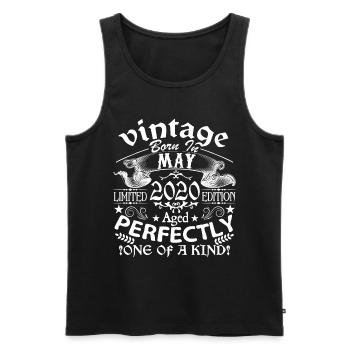 May 2020 | Birthday 2020 Vintage May - Men's Premium Organic Tank Top - black - Front - Michal (187cm)