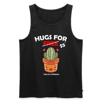 Funny cute cactus valentine costume Hugs For Free - Männer Premium Bio Tank Top - Schwarz - Vorne - Michal (187cm)