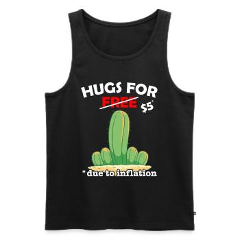 Fucktus cactus valentine costume Hugs For Free - Männer Premium Bio Tank Top - Schwarz - Vorne - Michal (187cm)