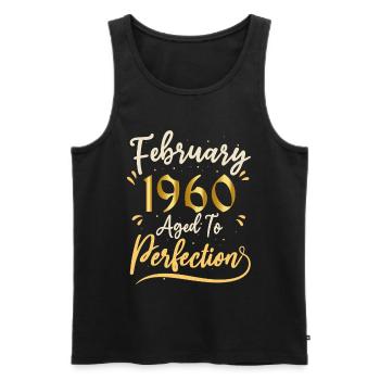 Februar 1960 Februar in Perfektion gealtert 1960 - Männer Premium Bio Tank Top - Schwarz - Vorne - Michal (187cm)