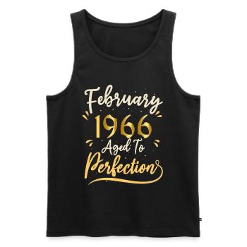 Februar 1966 Februar perfekt gealtert 1966 - Männer Premium Bio Tank Top - Schwarz - Vorne - AI Model Male 178 light (178cm)