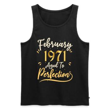 Februar 1971 Februar in Perfektion gealtert 1971 - Männer Premium Bio Tank Top - Schwarz - Vorne - Michal (187cm)