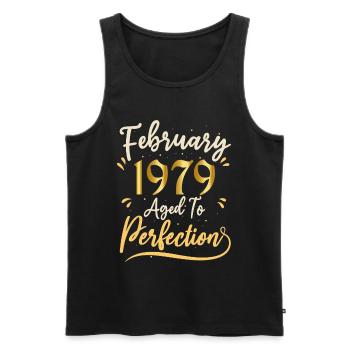 Februar 1979 Februar in Perfektion gealtert 1979 - Männer Premium Bio Tank Top - Schwarz - Vorne - Michal (187cm)