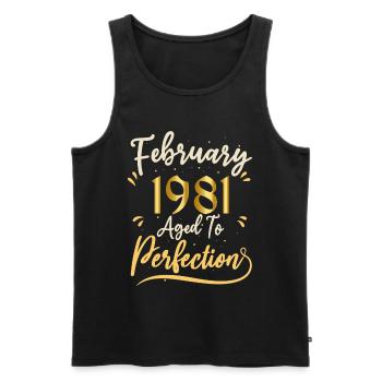 February 1981 February aged to perfection 1981 - Men's Premium Organic Tank Top - black - Front - Michal (187cm)