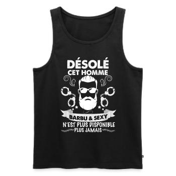 Momme barbu et sexy - Débardeur bio Premium Homme - noir - Devant - Michal (187cm)