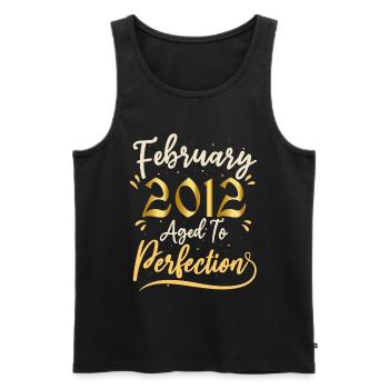 February 2012 February aged to perfection 2012 - Men's Premium Organic Tank Top - black - Front - AI Model Male 178 light (178cm)
