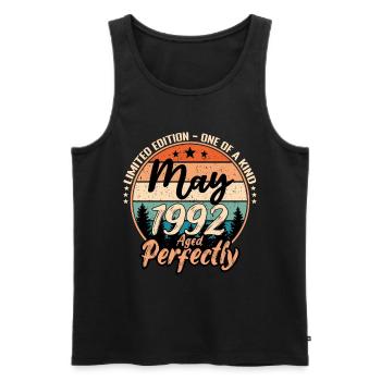 May 1992 anniversary 1992 legends May - Men's Premium Organic Tank Top - black - Front - Michal (187cm)