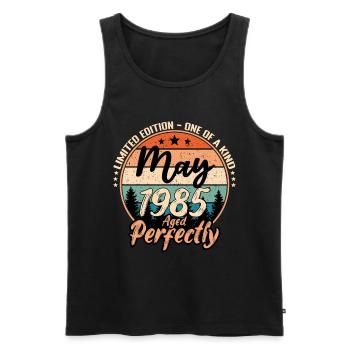 May 1985 anniversary 1985 legends May - Men's Premium Organic Tank Top - black - Front - Michal (187cm)