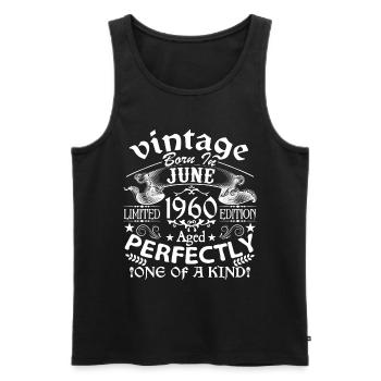 Juni 1960| Geburtstag 1960 Jahrgang Juni - Männer Premium Bio Tank Top - Schwarz - Vorne - AI Model Male 178 light (178cm)