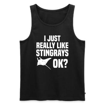 Stachelrochen Mantarochen Ozean - Männer Premium Bio Tank Top - Schwarz - Vorne - AI Model Male 178 light (178cm)