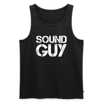 Ingénieur du son Ingénieur du son Musique Gars du son - Débardeur bio Premium Homme - noir - Devant - AI Model Male 178 light (178cm)
