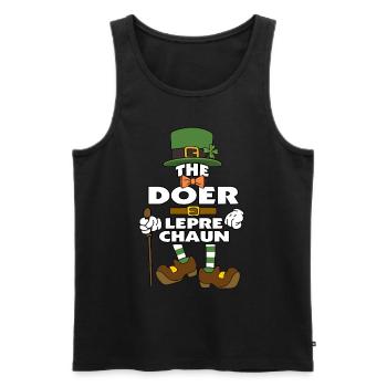 The Doer Leprechaun St Patrick's Day - Men's Premium Organic Tank Top - black - Front - AI Model Male 178 light (178cm)