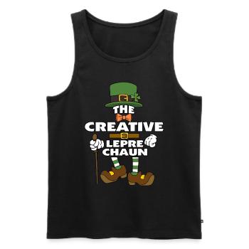 Le lutin créatif de la Saint-Patrick - Débardeur bio Premium Homme - noir - Devant - Michal (187cm)