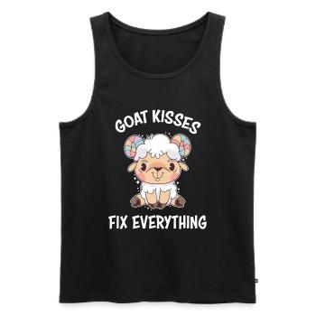 Spreading Love Laughter Goat Kisses Fix Everything - Männer Premium Bio Tank Top - Schwarz - Vorne - Michal (187cm)