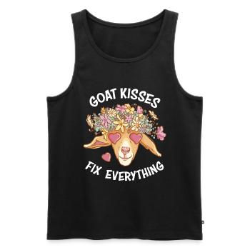 Spreading Love Laughter Goat Kisses Fix Everything - Männer Premium Bio Tank Top - Schwarz - Vorne - Michal (187cm)