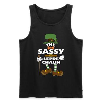 Le lutin impertinent de la Saint-Patrick - Débardeur bio Premium Homme - noir - Devant - Michal (187cm)