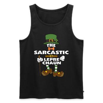 The Sarcastic Leprechaun St Patrick's Day - Men's Premium Organic Tank Top - black - Front - Michal (187cm)