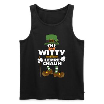 The Witty Leprechaun St Patrick's Day - Männer Premium Bio Tank Top - Schwarz - Vorne - Michal (187cm)
