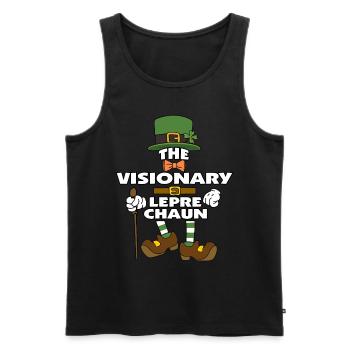 The Visionary Leprechaun St Patrick's Day - Men's Premium Organic Tank Top - black - Front - AI Model Male 178 light (178cm)