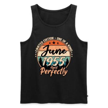 Juni 1955 Jubiläum 1955 Legenden Juni - Männer Premium Bio Tank Top - Schwarz - Vorne - Michal (187cm)
