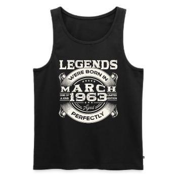 March Born 1963 60th birthday Man Legendary 63 - Men's Premium Organic Tank Top - black - Front - Michal (187cm)
