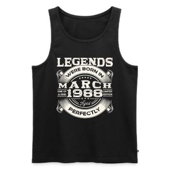 March Born 1988 35th birthday Man Legendary 88 - Men's Premium Organic Tank Top - black - Front - Michal (187cm)