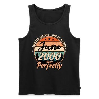 June 2000 anniversary 2000 legends June - Men's Premium Organic Tank Top - black - Front - Michal (187cm)