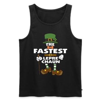 Le lutin le plus rapide de la Saint-Patrick - Débardeur bio Premium Homme - noir - Devant - Michal (187cm)