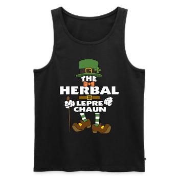 Le lutin à base de plantes St Patrick’s Day - Débardeur bio Premium Homme - noir - Devant - Michal (187cm)