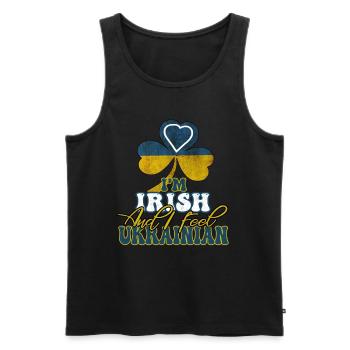 I'm Irish But I Feel Ukrainian - Men's Premium Organic Tank Top - black - Front - AI Model Male 178 light (178cm)