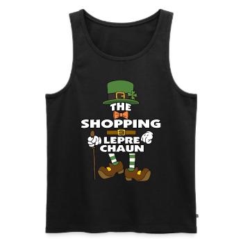 The Shopping Leprechaun St Patrick's Day - Männer Premium Bio Tank Top - Schwarz - Vorne - Michal (187cm)