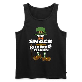 The Snack Leprechaun St Patrick's Day - Men's Premium Organic Tank Top - black - Front - AI Model Male 178 light (178cm)