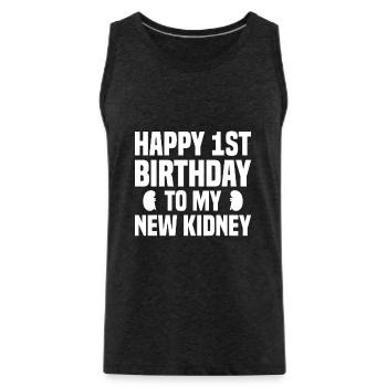 Kidney Organ Donor - Men's Premium Organic Tank Top - charcoal grey - Front - Alexander (188cm)