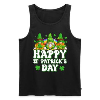 St Patricks Day Irland Wichtel Gnome - Männer Premium Bio Tank Top - Schwarz - Vorne - Michal (187cm)