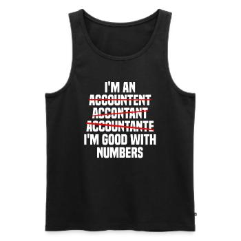 Examen d’auditeur fiscal - Débardeur bio Premium Homme - noir - Devant - Michal (187cm)