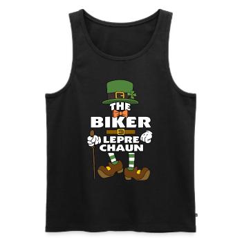 The Biker Leprechaun St Patrick's Day - Men's Premium Organic Tank Top - black - Front - AI Model Male 178 light (178cm)