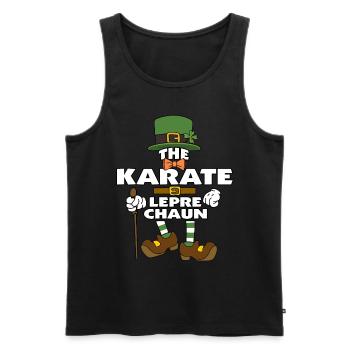 The Karate Leprechaun St Patrick's Day - Men's Premium Organic Tank Top - black - Front - AI Model Male 178 light (178cm)