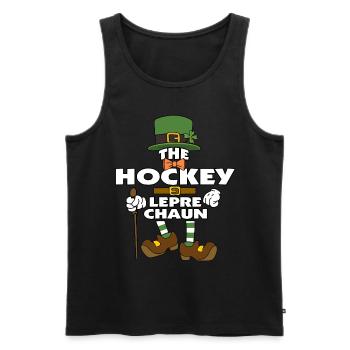 The Hockey Leprechaun St Patrick's Day - Men's Premium Organic Tank Top - black - Front - AI Model Male 178 light (178cm)
