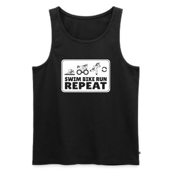 Triathlon Laufen Rennen Joggen - Männer Premium Bio Tank Top - Schwarz - Vorne - AI Model Male 178 light (178cm)