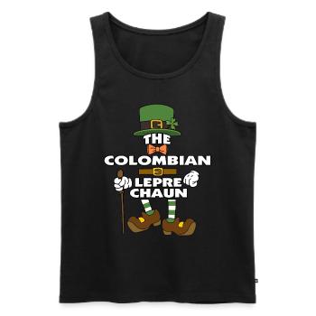 Le lutin colombien Saint-Patrick - Débardeur bio Premium Homme - noir - Devant - Michal (187cm)