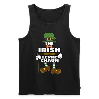 The Irish Leprechaun St Patrick's Day - Men's Premium Organic Tank Top - black - Front - Michal (187cm)
