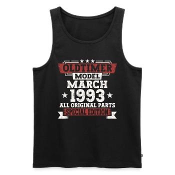 30. Geburtstag Mann März Jahrgang 1993 Oldtimer - Männer Premium Bio Tank Top - Schwarz - Vorne - Michal (187cm)