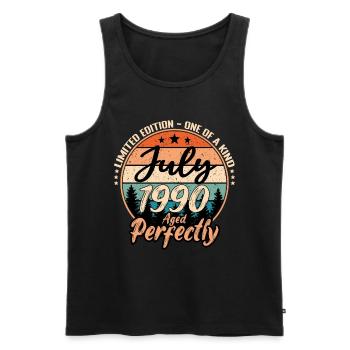 Juli 1990 Jubiläum 1990 Legenden Juli - Männer Premium Bio Tank Top - Schwarz - Vorne - Michal (187cm)
