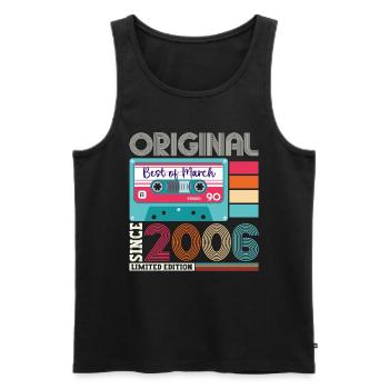 17 Birthday Man March Year 2006 Fun Cassette - Men's Premium Organic Tank Top - black - Front - Michal (187cm)