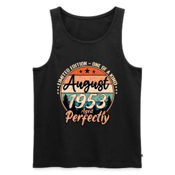 August 1953 anniversary 1953 legends August - Men's Premium Organic Tank Top - black - Front - Michal (187cm)